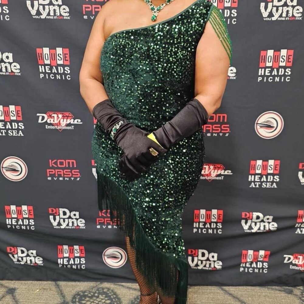 Sequin One Shoulder Mermaid Bodycon Cocktail Evening Dress XXL Emerald green